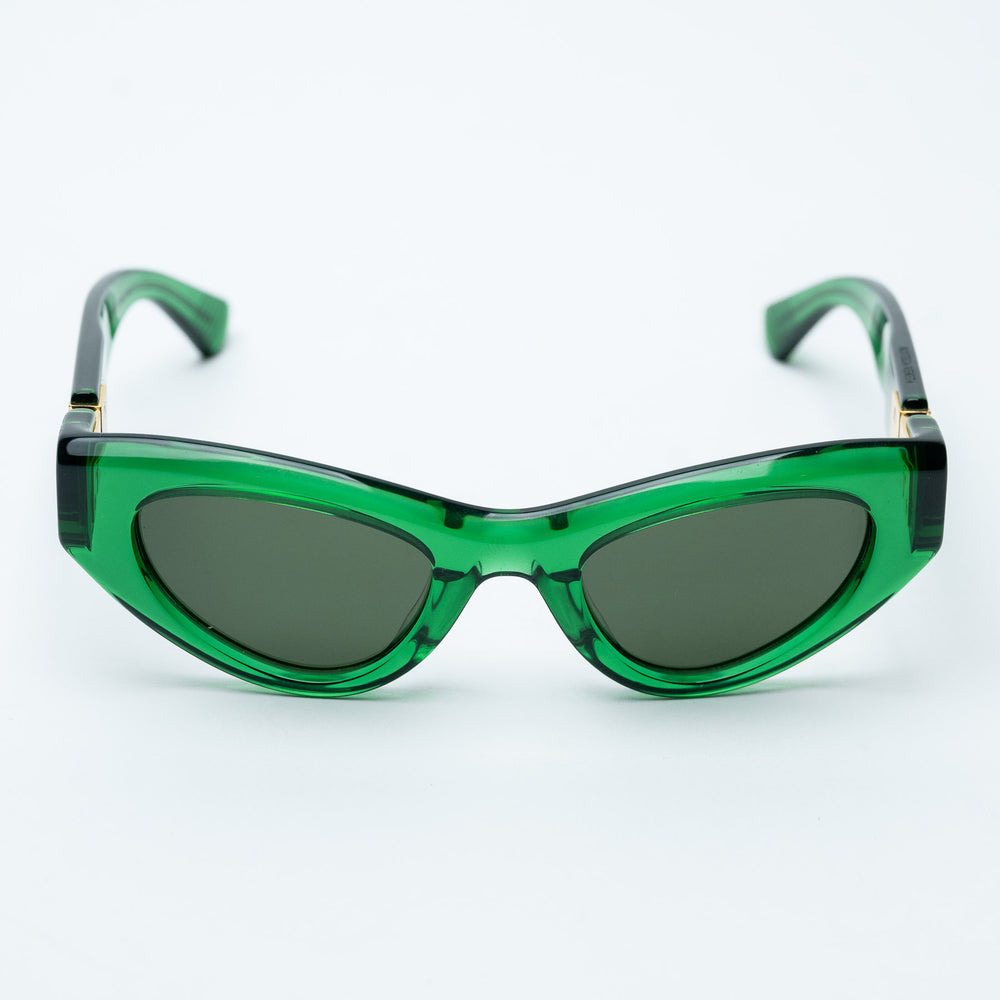 Green Acetate Clear Cat-Eye Sunglasses. (view 2)