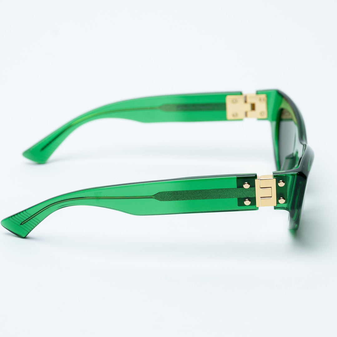 Green Acetate Clear Cat-Eye Sunglasses. (view 3)