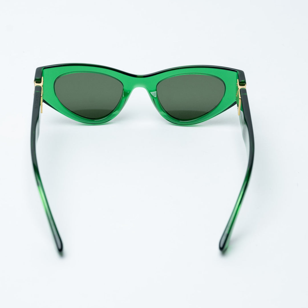 Green Acetate Clear Cat-Eye Sunglasses. (view 4)