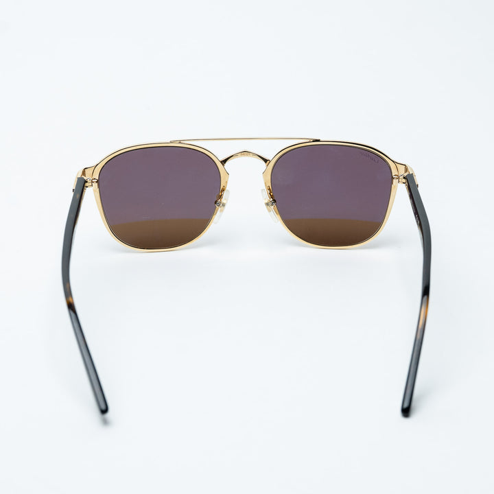 Gold and Brown Metal Aviator Sunglasses. (view 4)