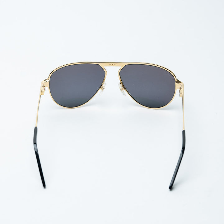 Gold Metal Santos de Cartier Single Bridge Aviator Sunglasses. (view 4)