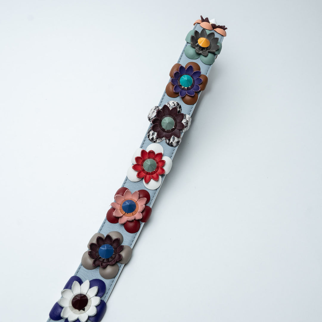 Multicolor Leather Flowerland Strap You Bag Strap. (view 3)