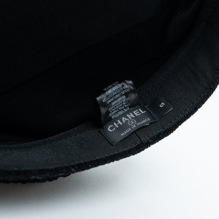 Black Viscose Blend Newsboy Cap. (view 5)