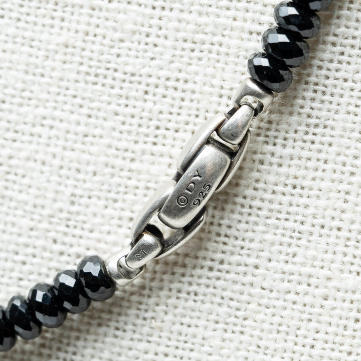 Black Spinel and Sterling Silver Spiritual Beads Necklace. (view 4)