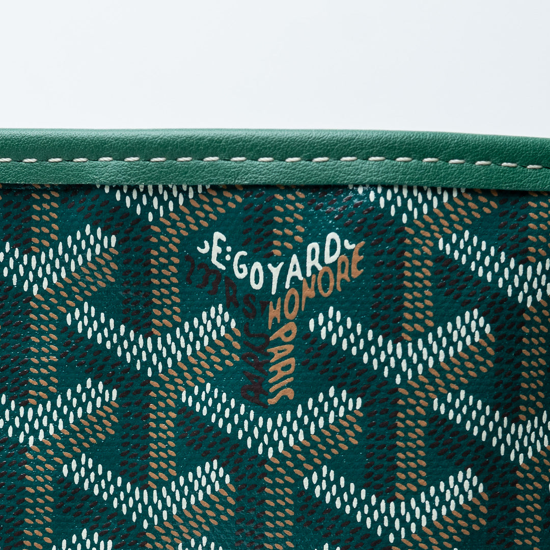 Green Goyardine Canvas Anjou Mini Reversible Tote Bag. (view 4)