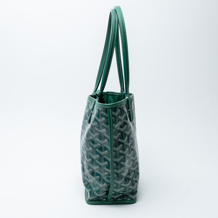 Green Goyardine Canvas Anjou Mini Reversible Tote Bag. (view 5)