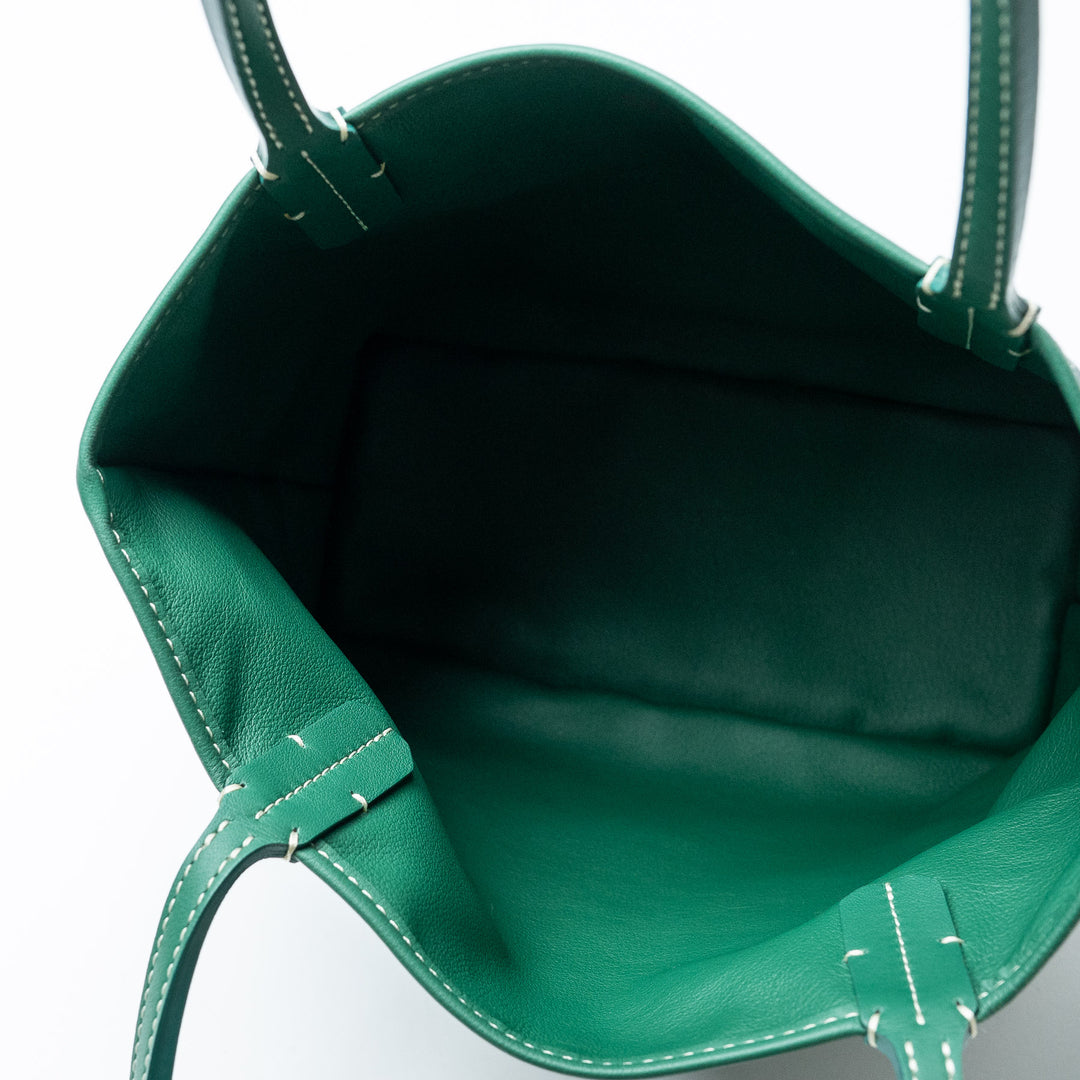 Green Goyardine Canvas Anjou Mini Reversible Tote Bag. (view 8)