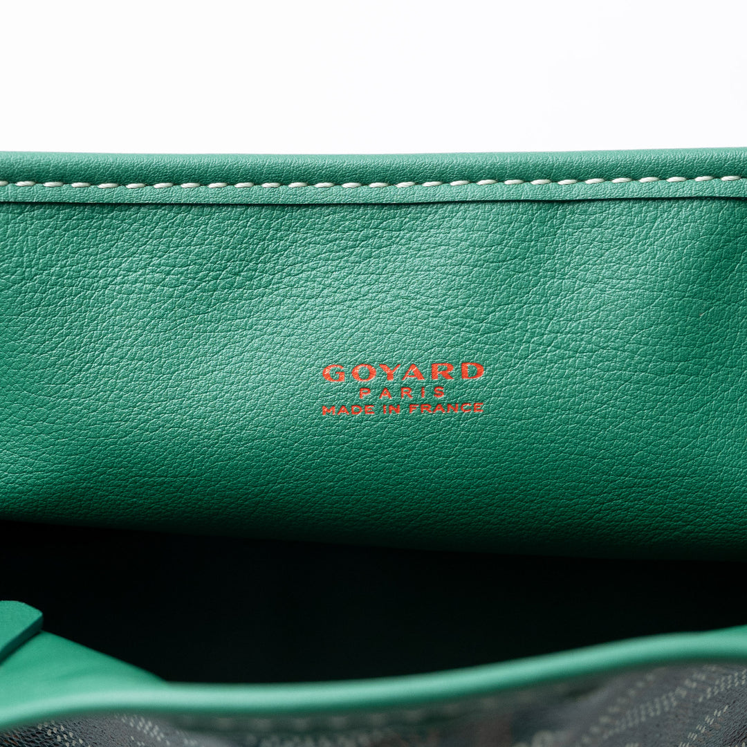 Green Goyardine Canvas Anjou Mini Reversible Tote Bag. (view 9)