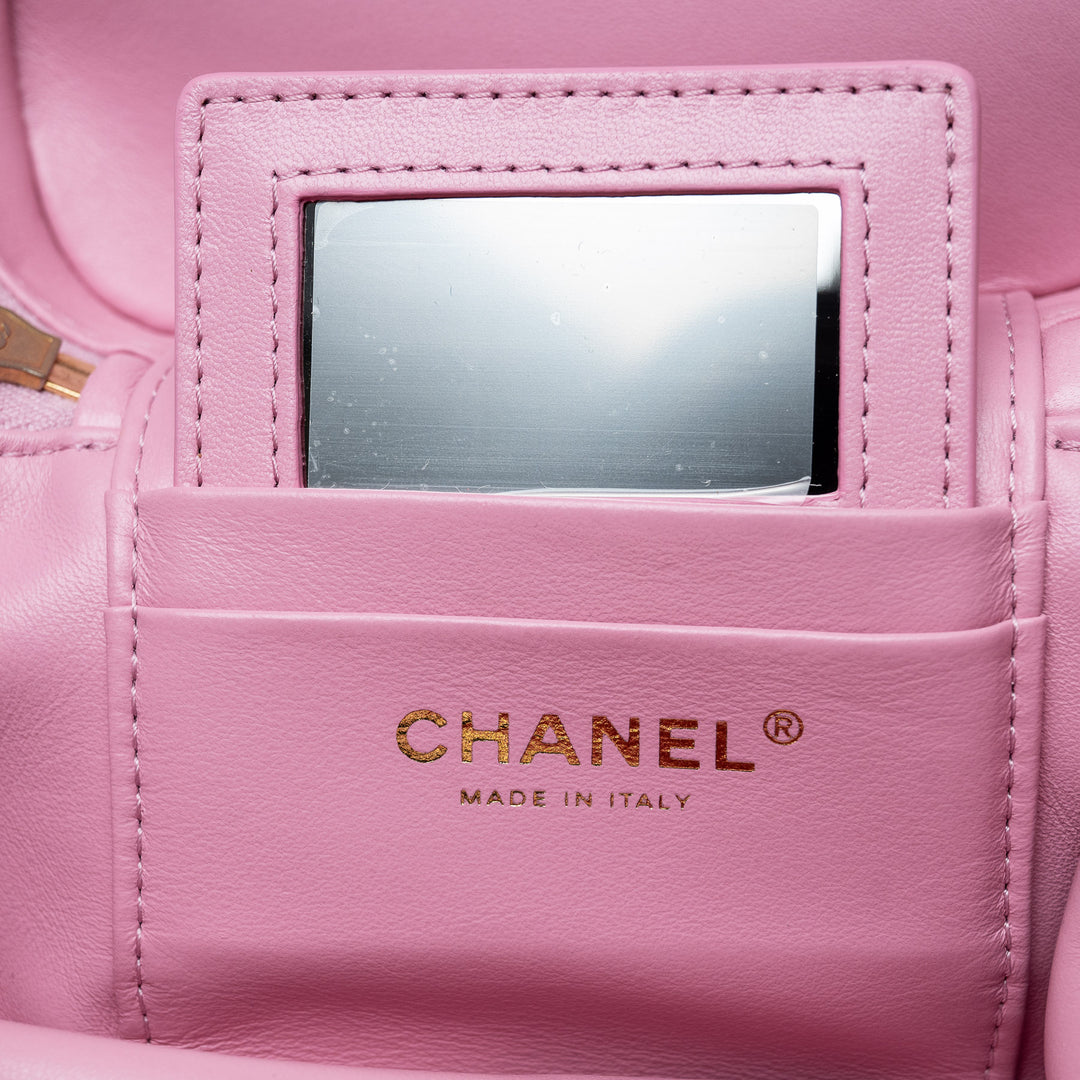 Pink Shearling Quilted Small Vanity Bag. (view 7)