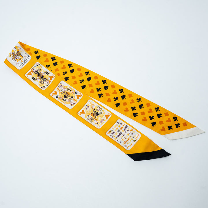 Orange and Yellow Silk Jeu de Cartes Twilly. (front)