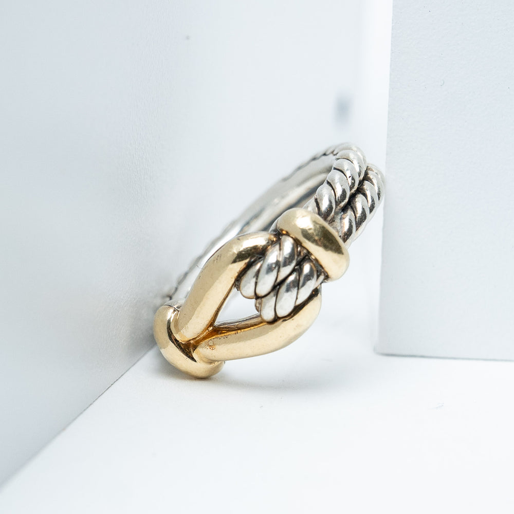 Sterling Silver and 18K Gold Thoroughbred Loop Knot Ring. (view 2)