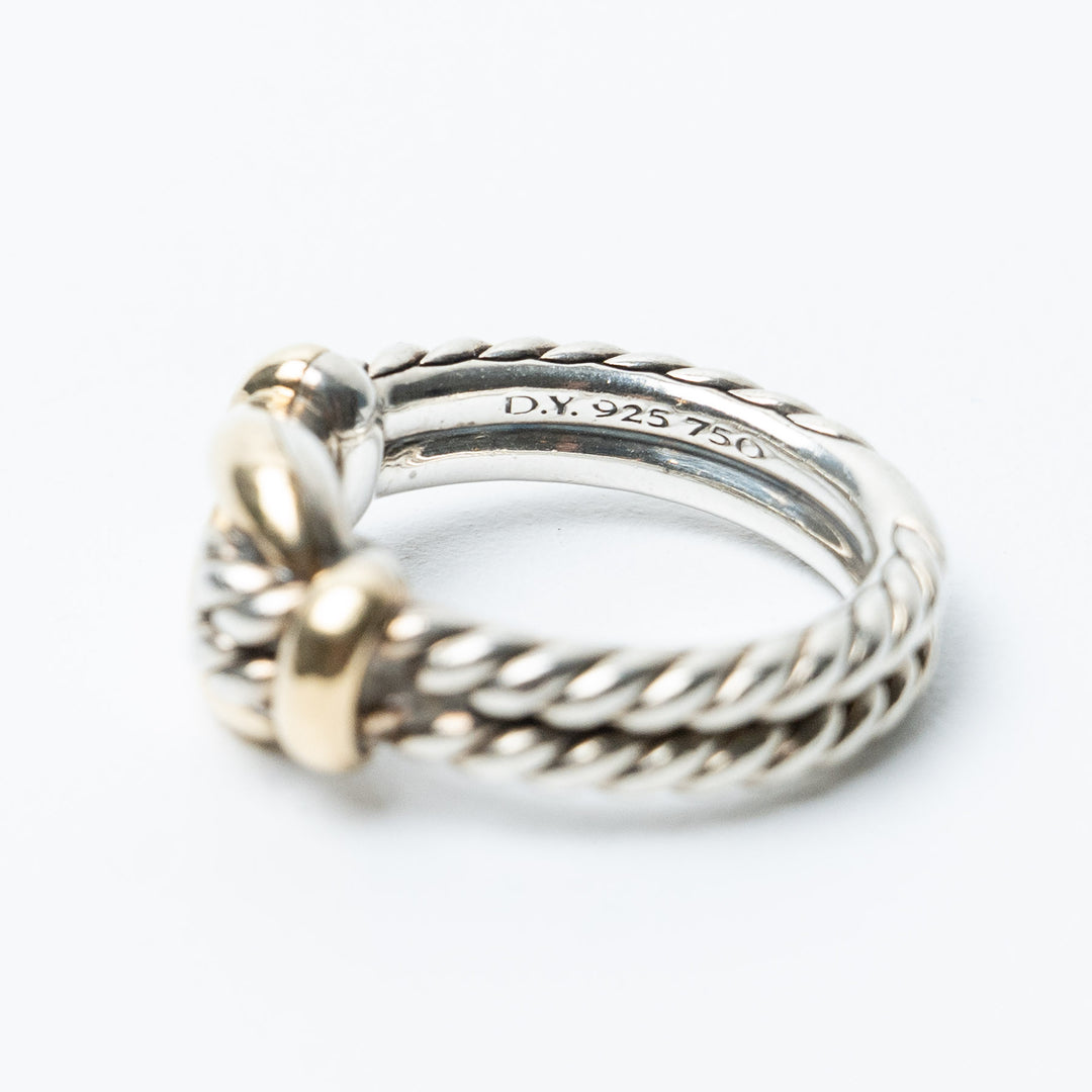 Sterling Silver and 18K Gold Thoroughbred Loop Knot Ring. (view 4)