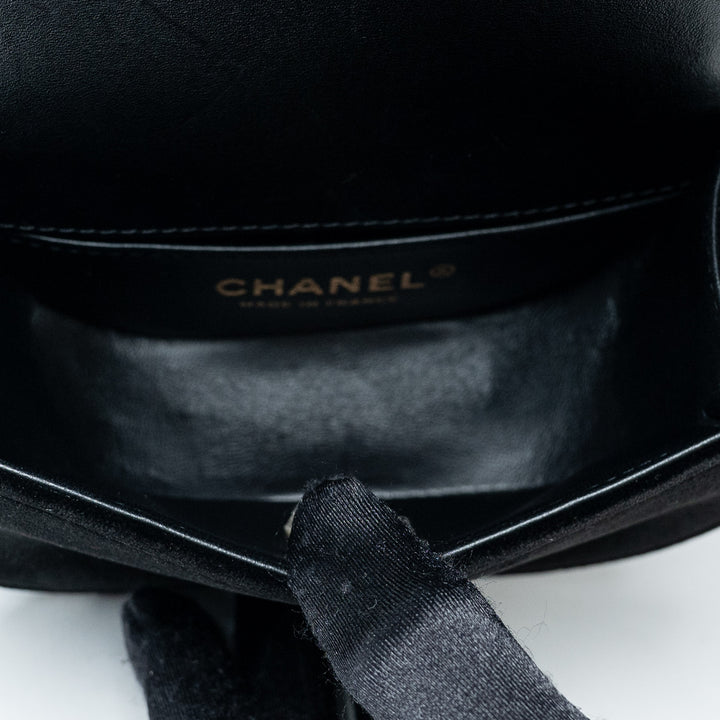 Black Velvet Quilted Mini Boy Messenger Bag. (view 8)