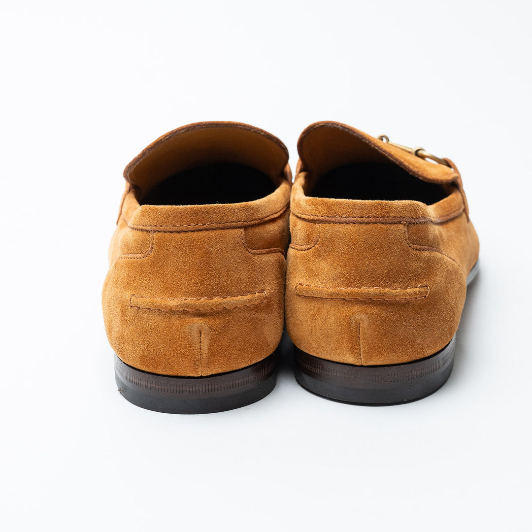 Tan Suede Horsebit Men's Loafers. (view 3)