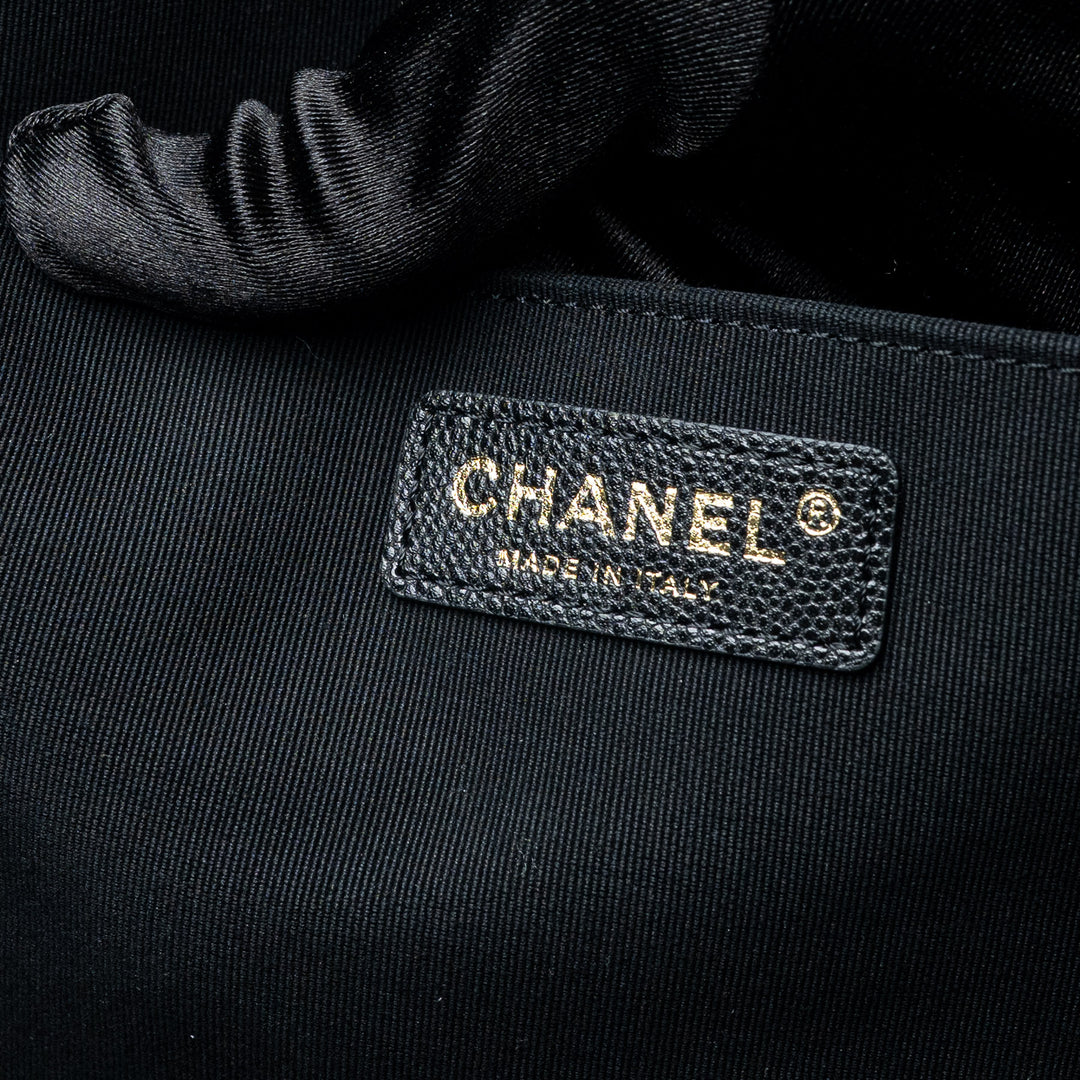 Black Caviar Leather XL Single Flap Bag. (view 9)
