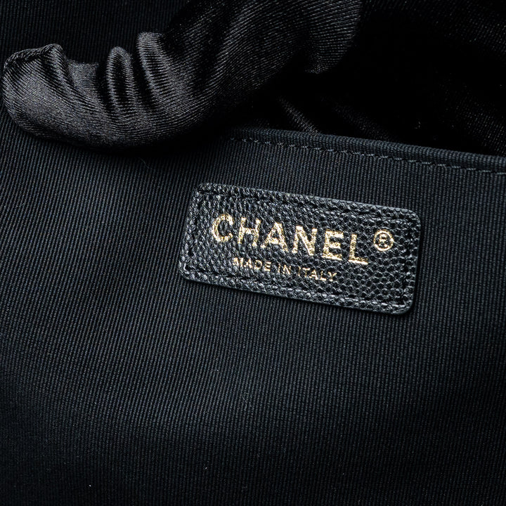 Black Caviar Leather XL Single Flap Bag. (view 9)