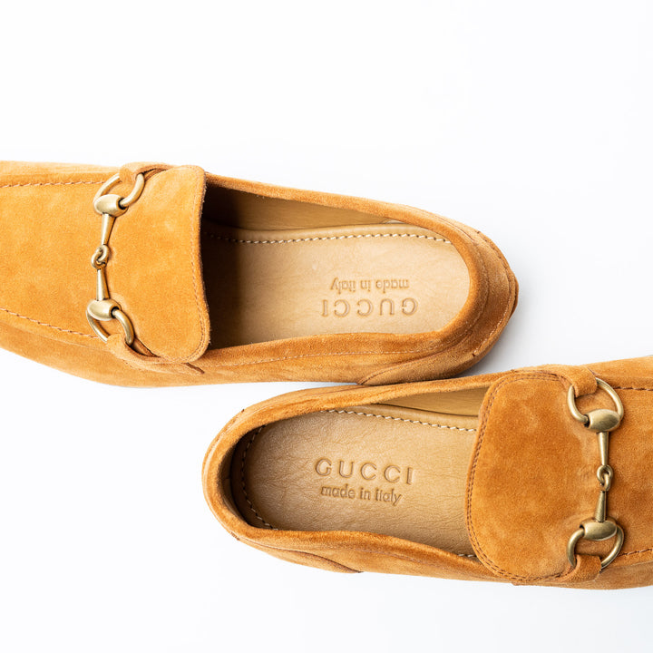 Tan Suede Horsebit Men's Loafers. (view 5)