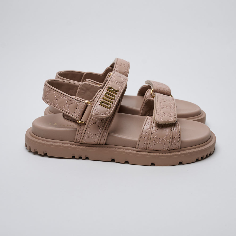 Nude Pink Calfskin Leather Dio(r)evolution Sandals. (view 2)