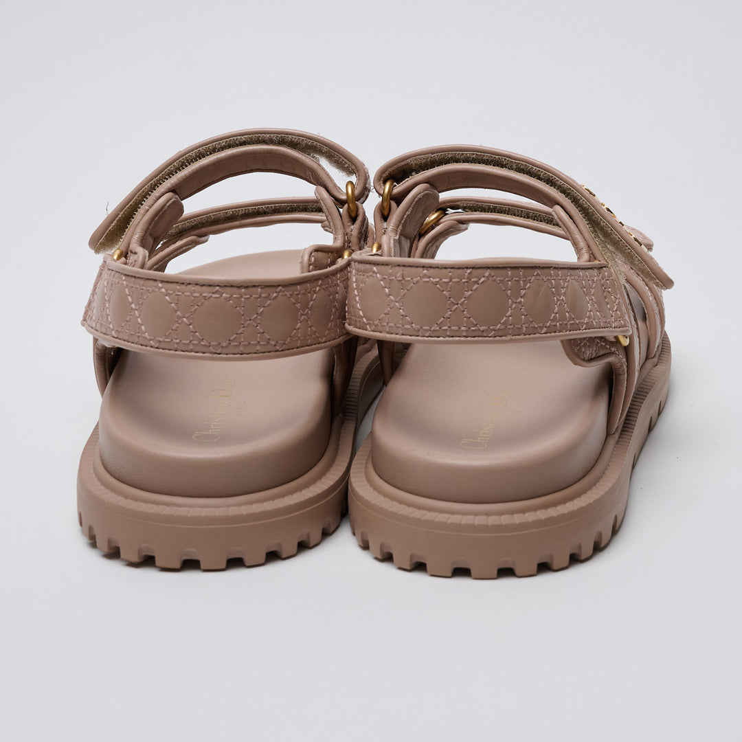 Nude Pink Calfskin Leather Dio(r)evolution Sandals. (view 3)