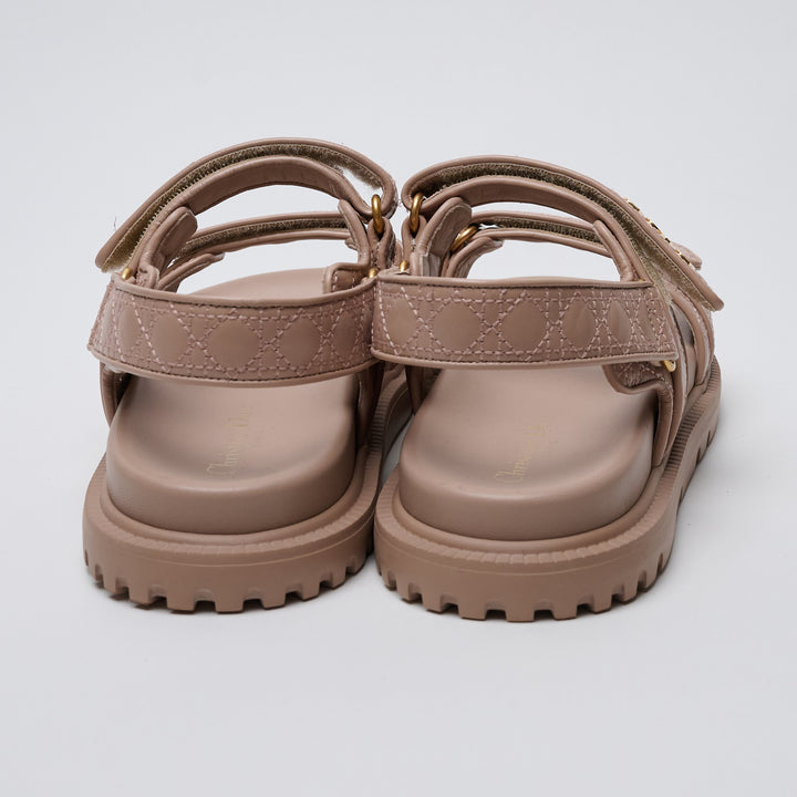 Nude Pink Calfskin Leather Dio(r)evolution Sandals. (view 3)
