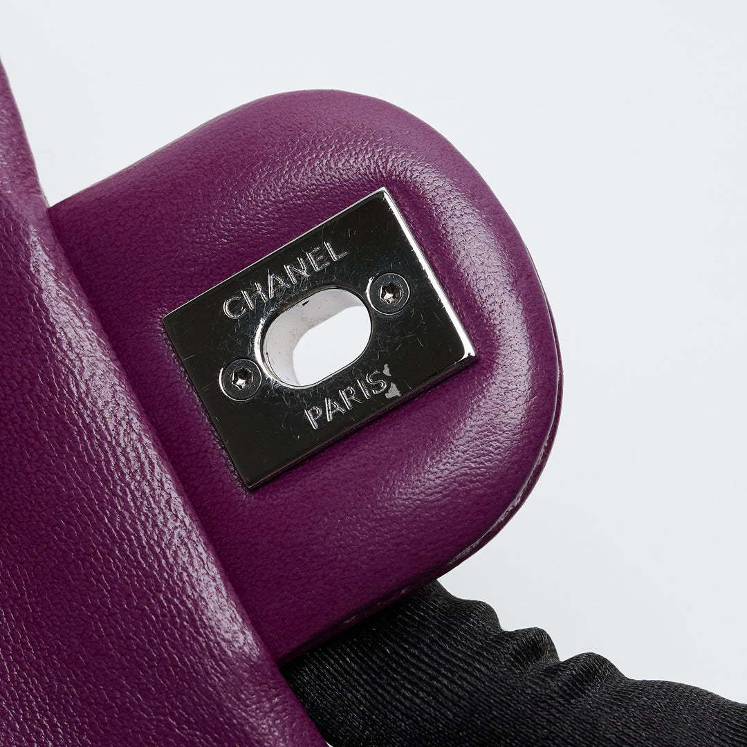 Purple Lambskin Leather Quilted Mini Flap Bag. (view 7)