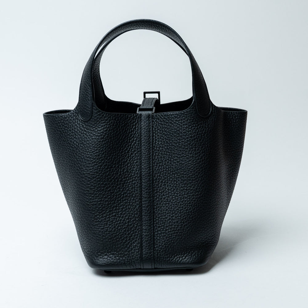 So Black Clemence Leather Picotin 18. (view 2)
