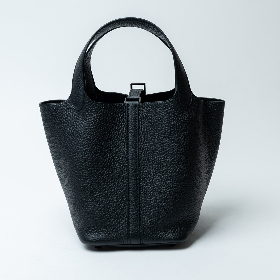 So Black Clemence Leather Picotin 18. (view 2)