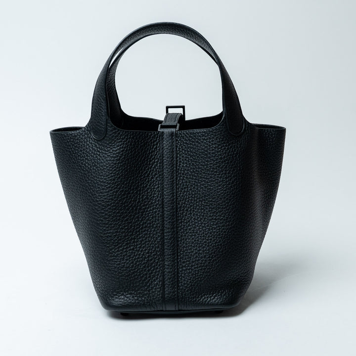 So Black Clemence Leather Picotin 18. (view 2)