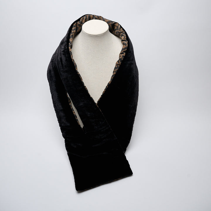 Brown FF Zucca Nylon Puffer Scarf. (view 4)
