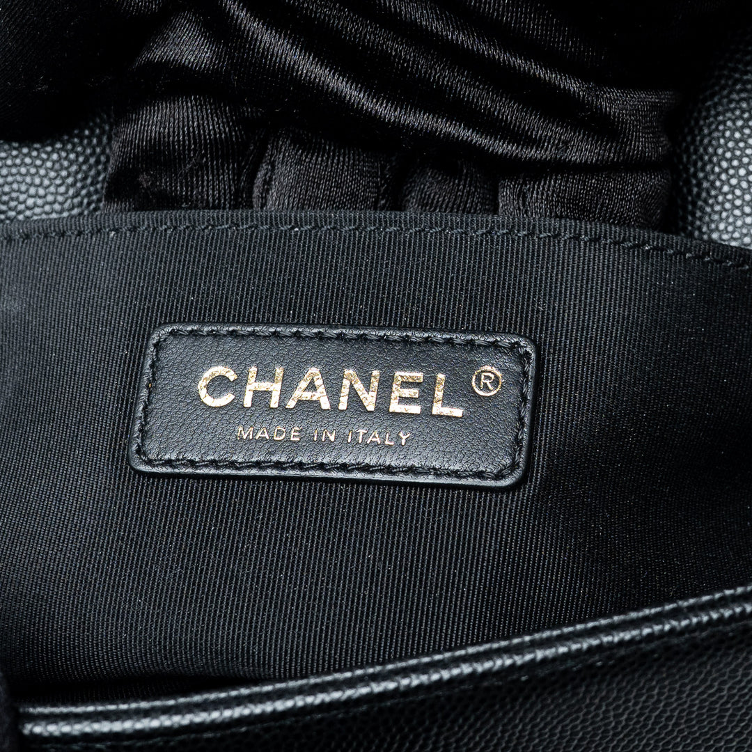 Black Caviar Leather Small Boy Bag. (view 10)