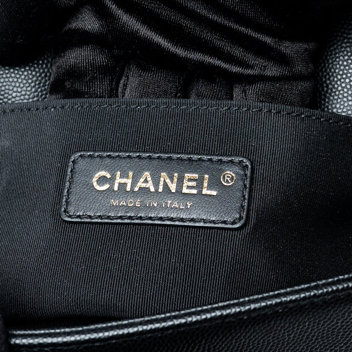 Black Caviar Leather Small Boy Bag. (view 10)