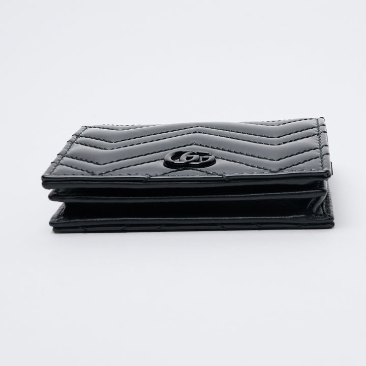 Black Patent Leather GG Marmont Matelassé Wallet. (view 2)