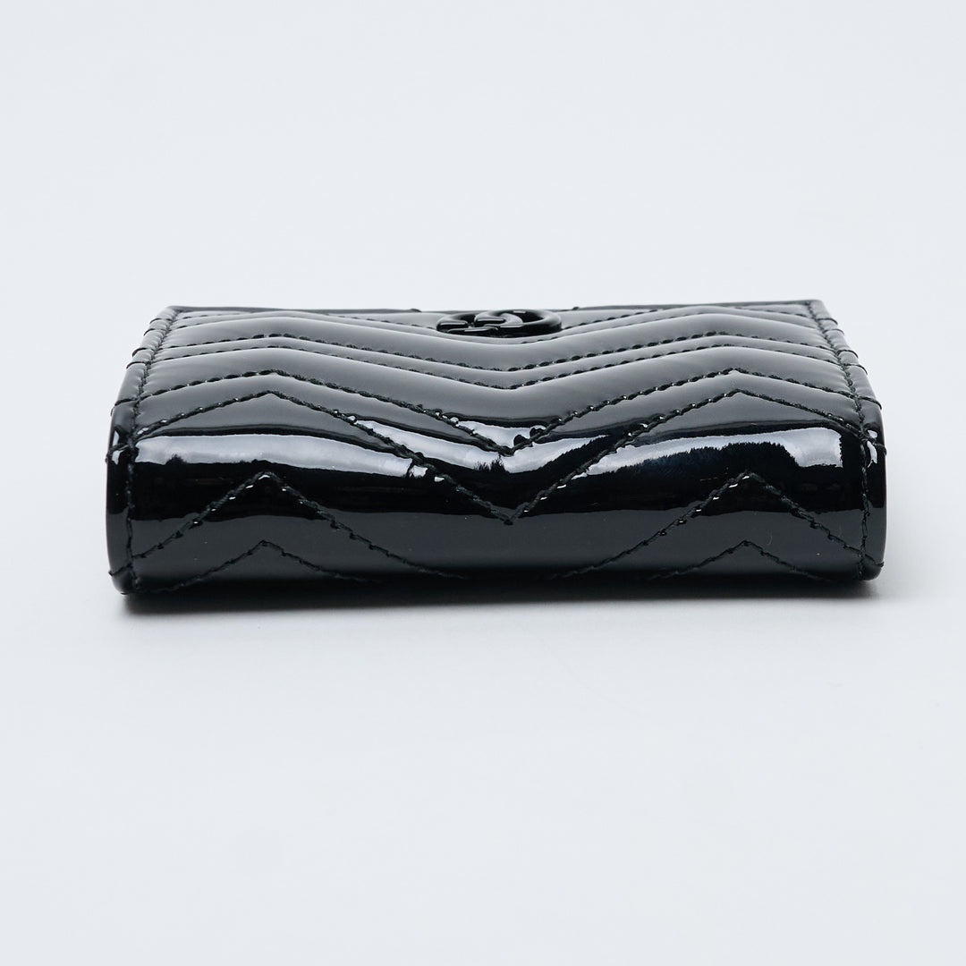 Black Patent Leather GG Marmont Matelassé Wallet. (view 4)