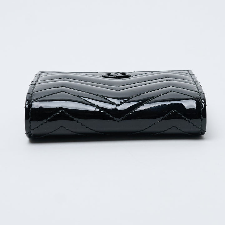 Black Patent Leather GG Marmont Matelassé Wallet. (view 4)