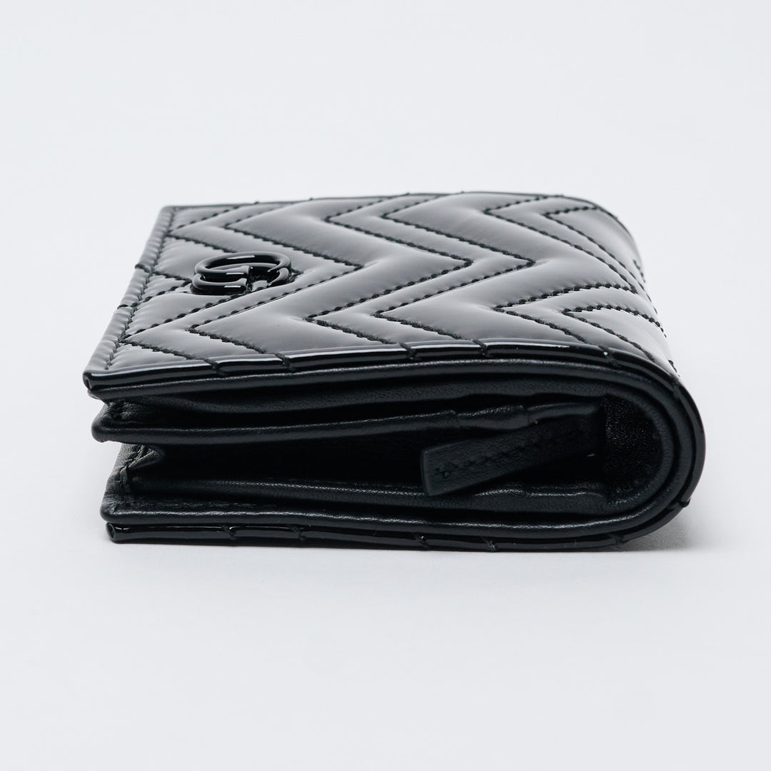 Black Patent Leather GG Marmont Matelassé Wallet. (view 5)