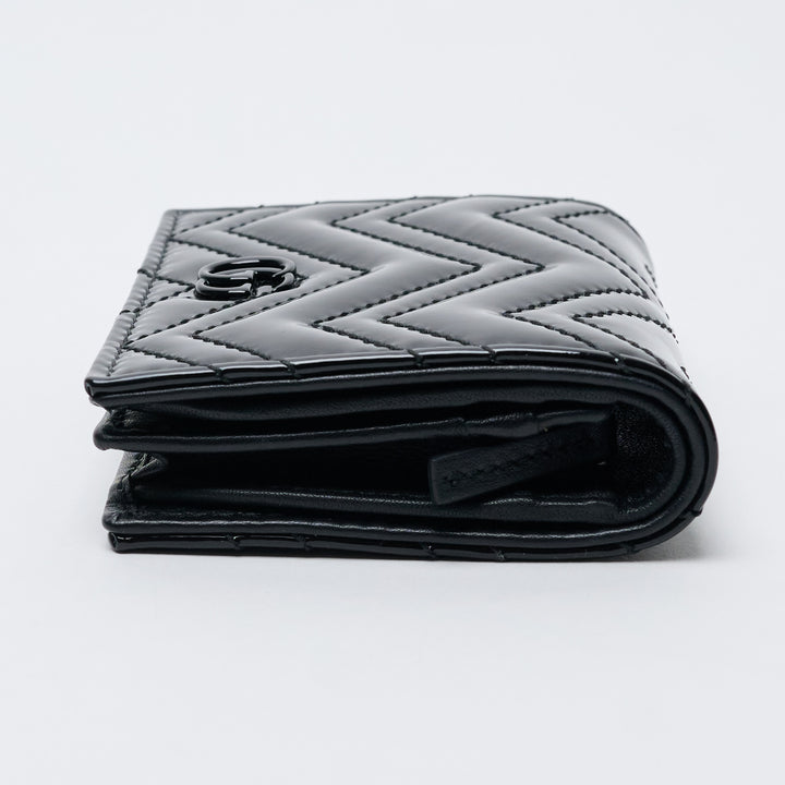 Black Patent Leather GG Marmont Matelassé Wallet. (view 5)