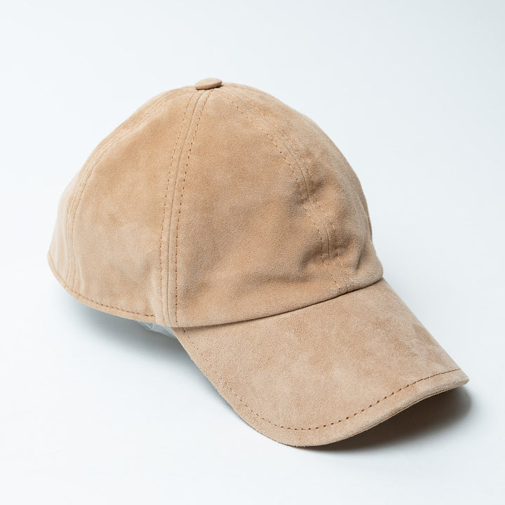 Beige Goatskin Suede Baseball Cap. (view 2)