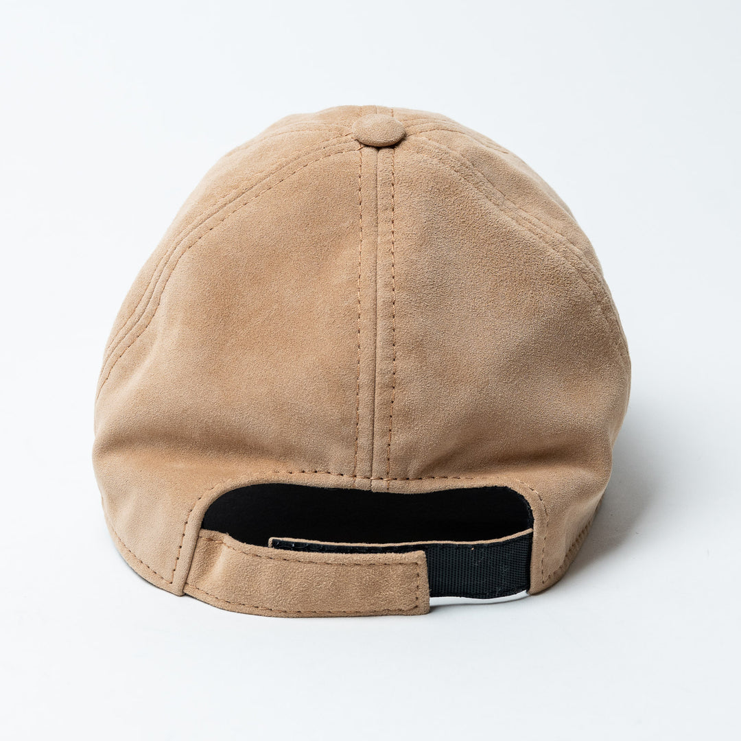 Beige Goatskin Suede Baseball Cap. (view 3)
