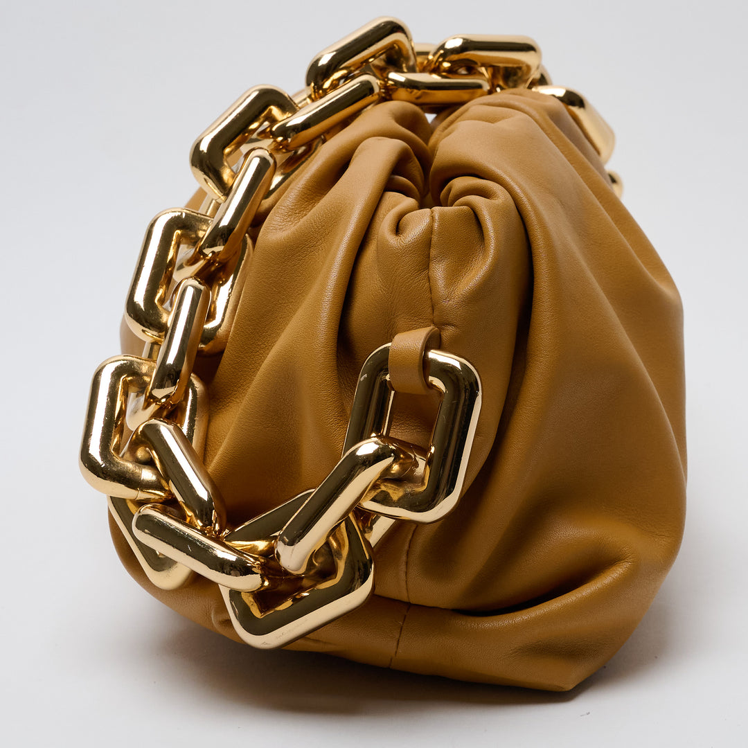 Caramel Nappa Leather The Chain Pouch. (view 3)