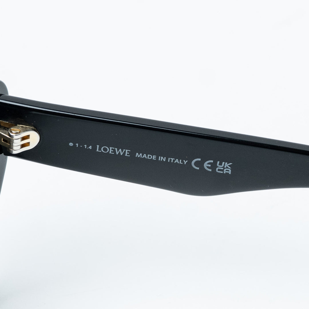 Black Acetate Anagram Cat-Eye Sunglasses. (view 5)