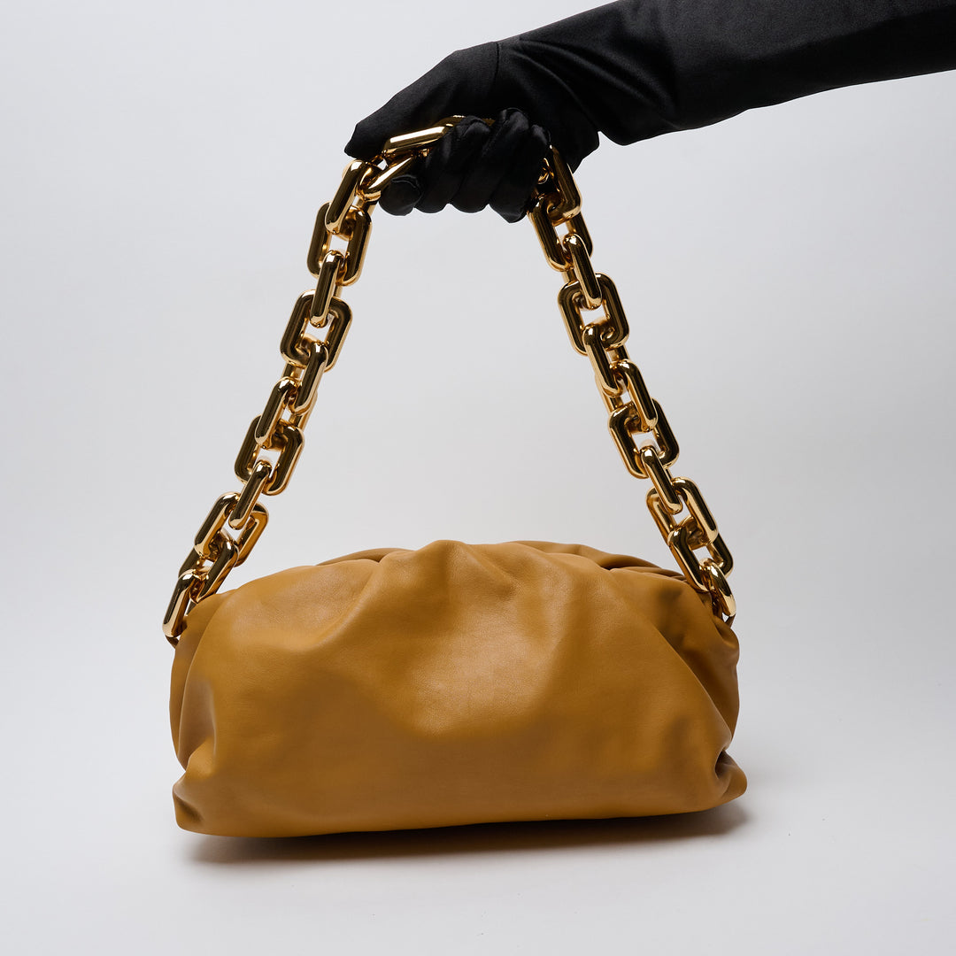 Caramel Nappa Leather The Chain Pouch. (view 6)