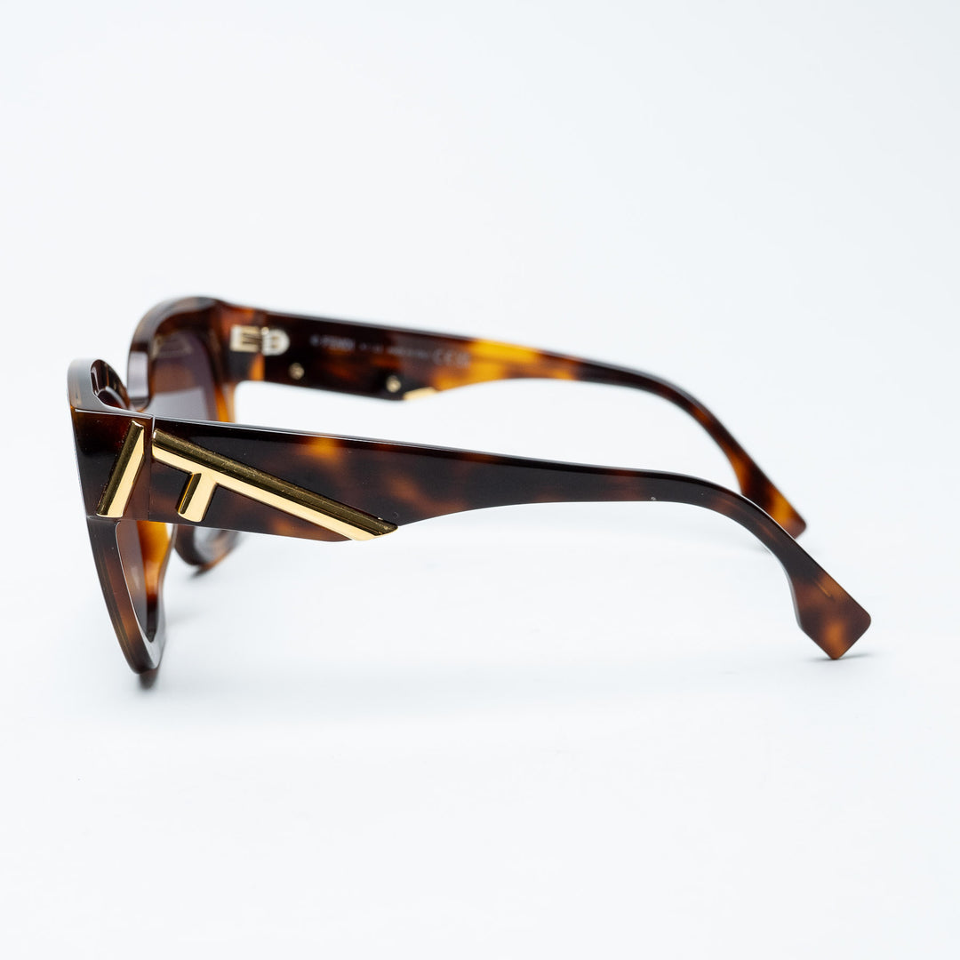 Tortoiseshell Acetate Fendi First Cat-Eye Sunglasses. (view 5)