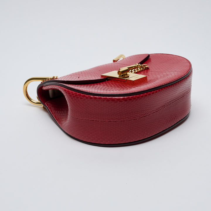 Red Python Small Drew Bag. (view 7)