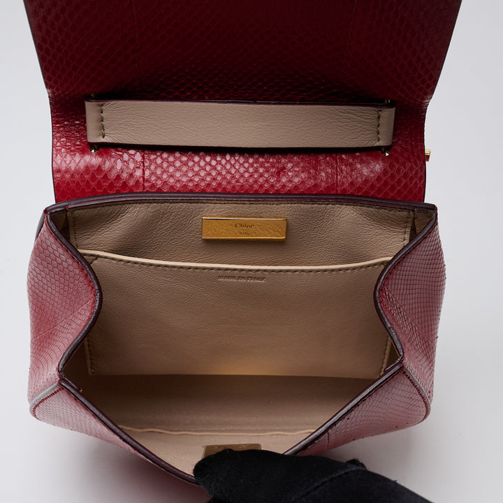 Red Python Small Drew Bag. (view 8)