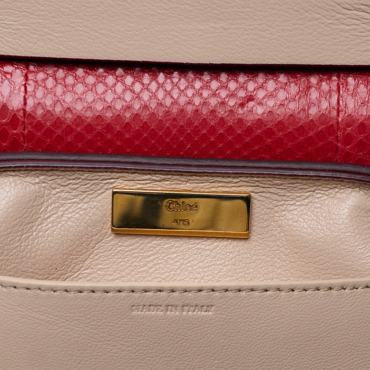 Red Python Small Drew Bag. (view 9)