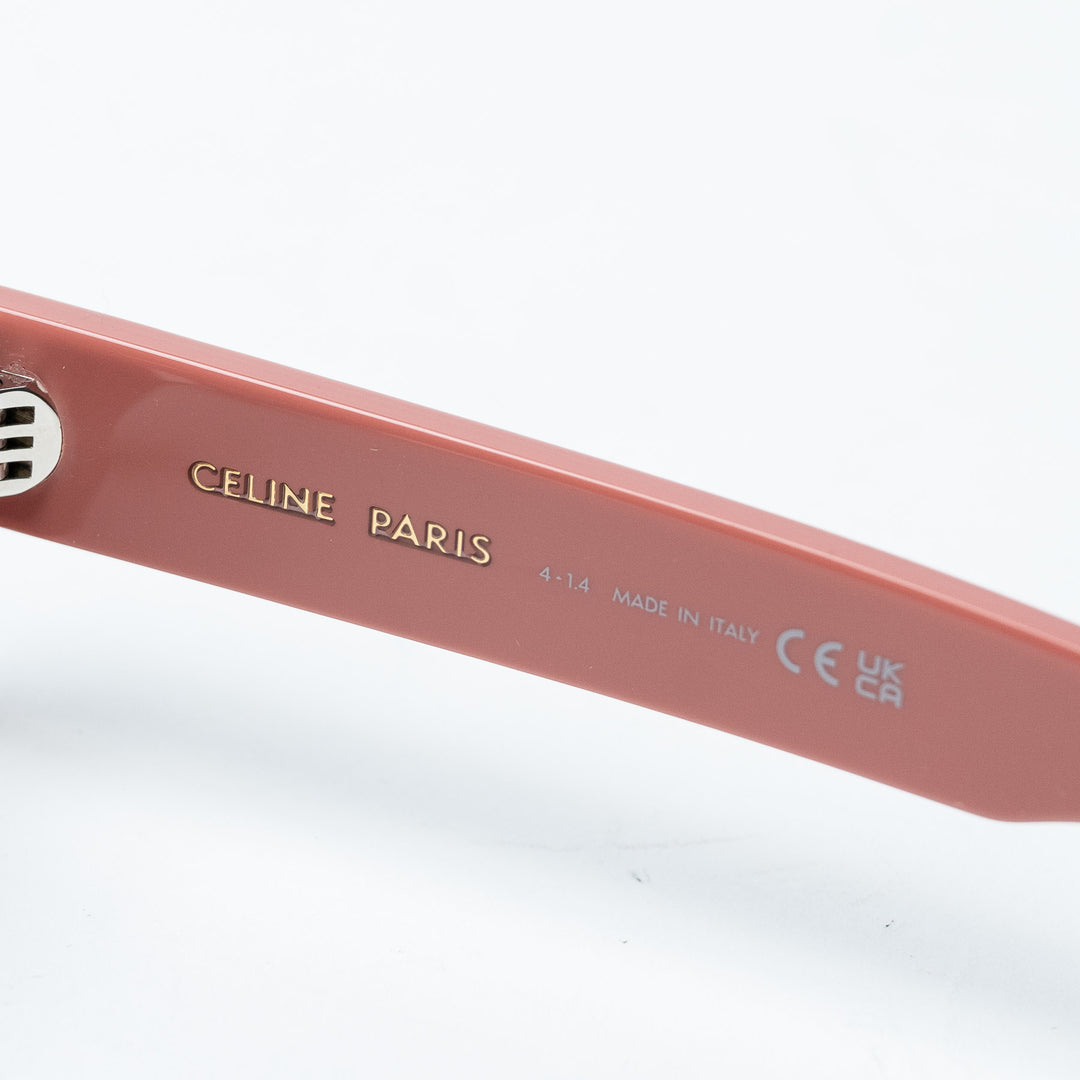 Pink Acetate Triomphe Oval Sunglasses. (view 6)
