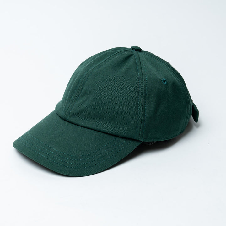 Green Cotton Check Lined Baseball Cap. (front)