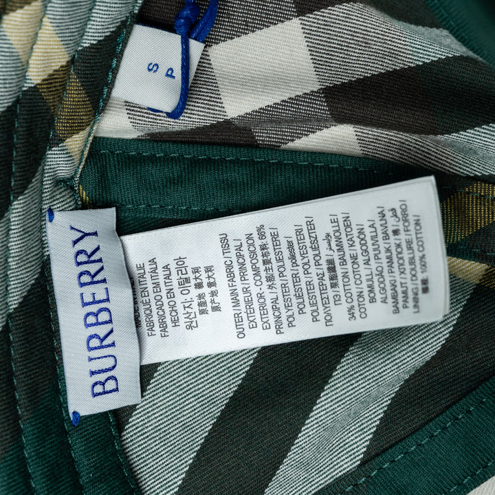 Green Cotton Check Lined Baseball Cap. (view 4)