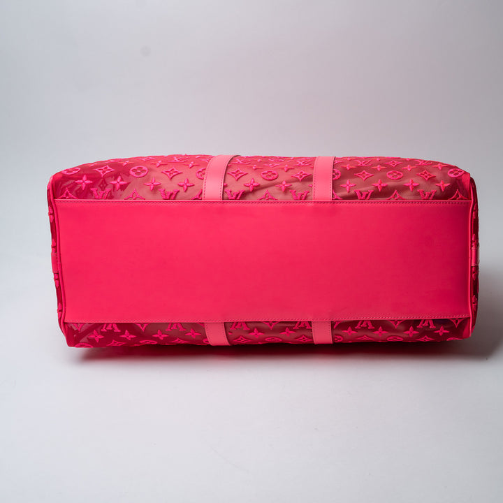 Pink Fluo Monogram Mesh Keepall Bandoulière 50. (view 6)