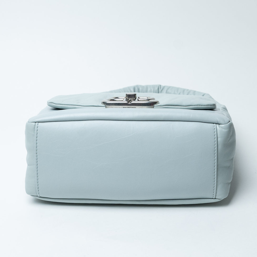Light Blue Calfskin Leather Small Monaco Sling Bag. (view 4)